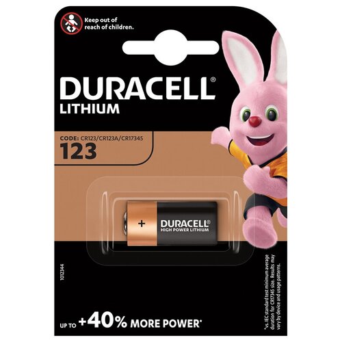 батарейка duracell ultra cr123 комплект 7 шт lithium 1 шт в блистере 3 в 75058646 Батарейка DURACELL Ultra CR123, Lithium, 1 шт, в блистер