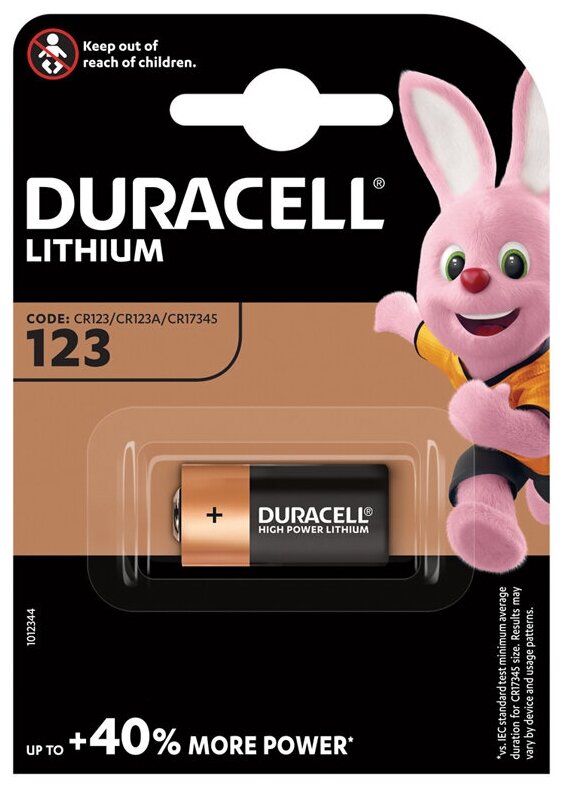 Батарейка DURACELL Ultra CR123, Lithium, 1 шт, в блистер