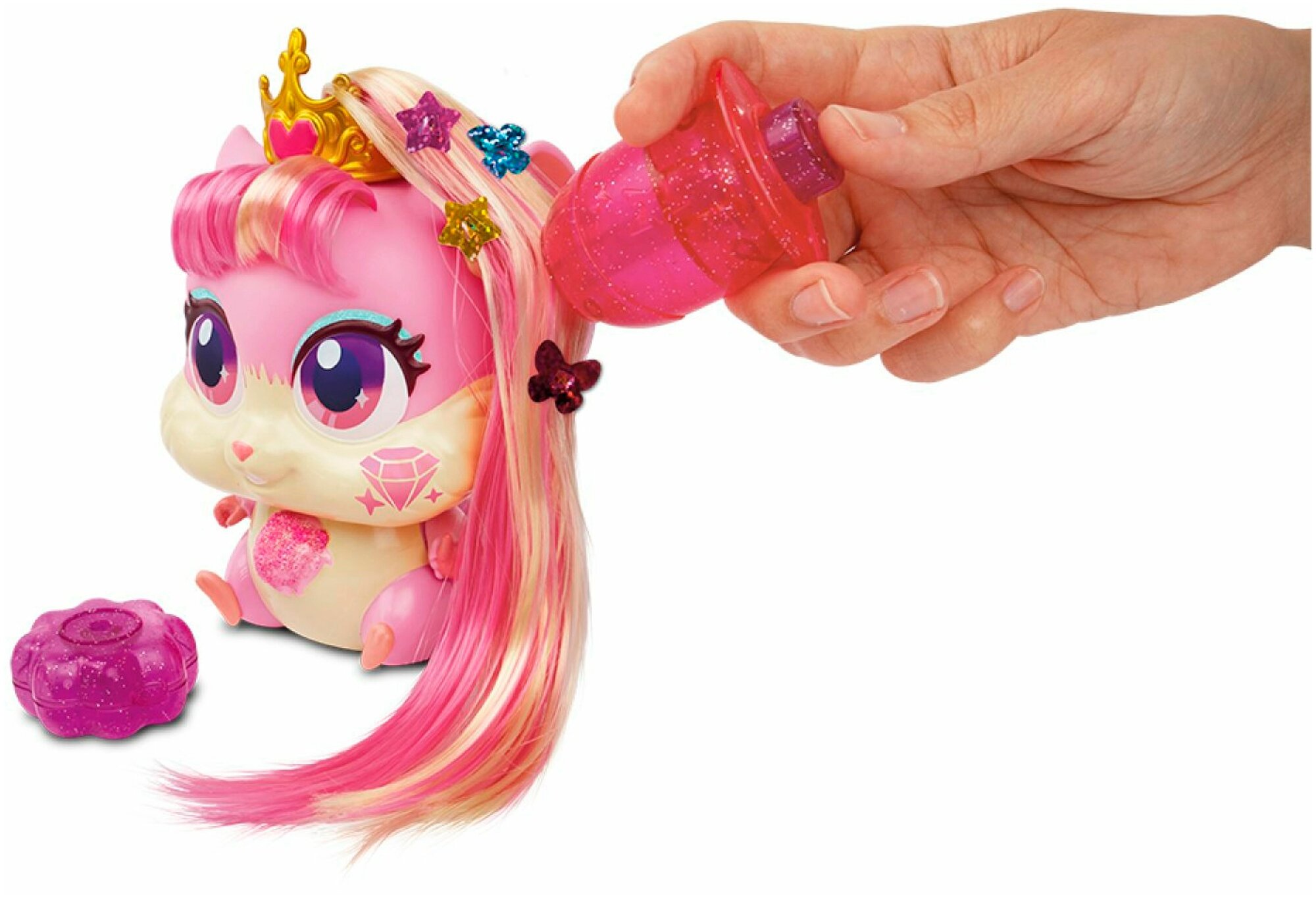 1TOY Игровой набор стильные питомцы хомячок Клодин с "растущими" волосами - фото №6