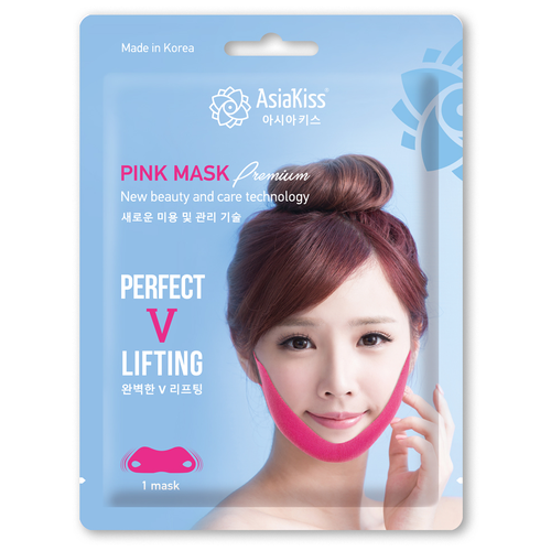 AsiaKiss Perfect V Lifting Pink Mask Корректирующая лифтинг-маска против второго подбородка 10 гр