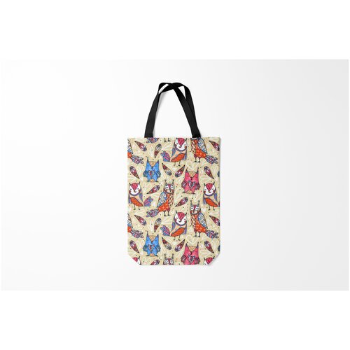 фото Сумка-шоппер / 31х42 см / птицы / разные совы burnettie
