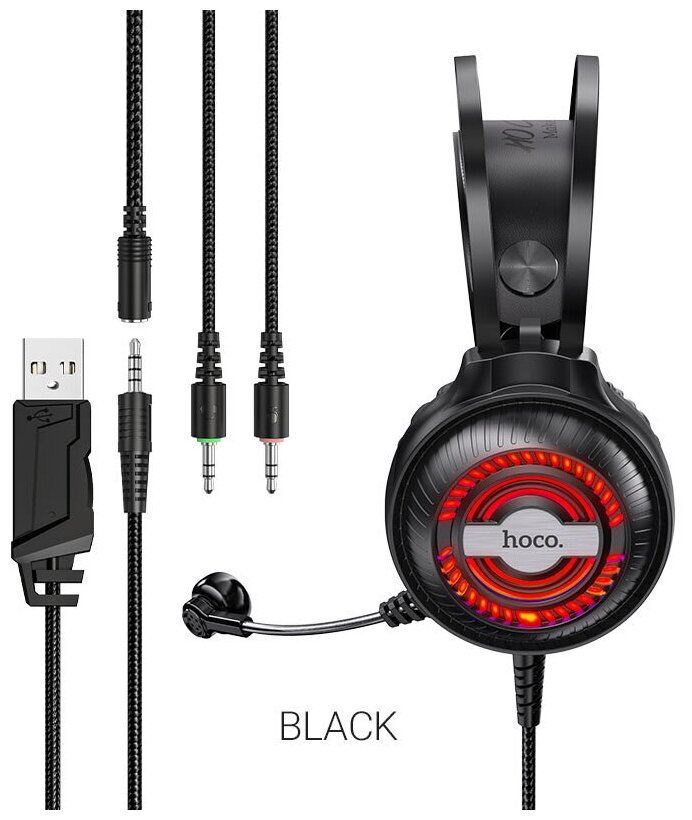 Наушники W101 Streamer gaming headphones проводные черные