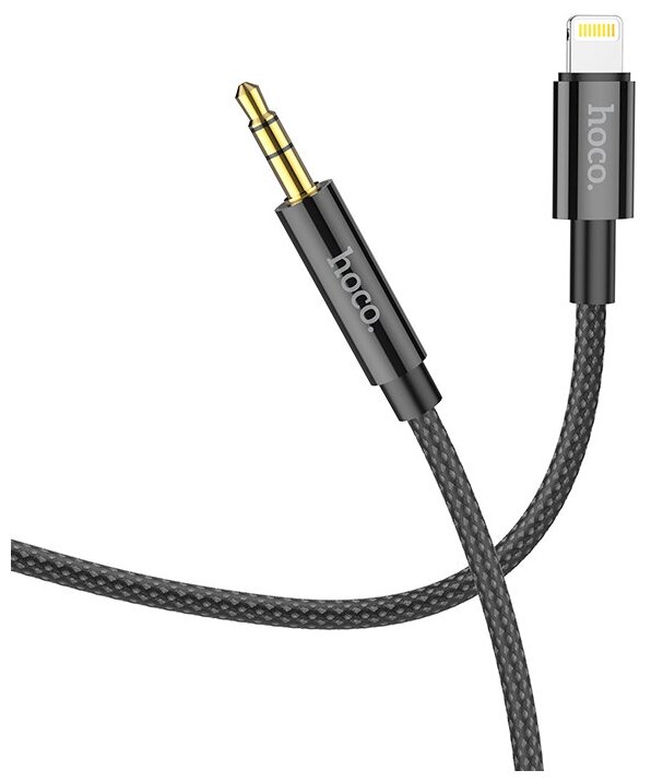 AUX Audio кабель 3,5 мм на Lightning, UPA19, HOCO, черный