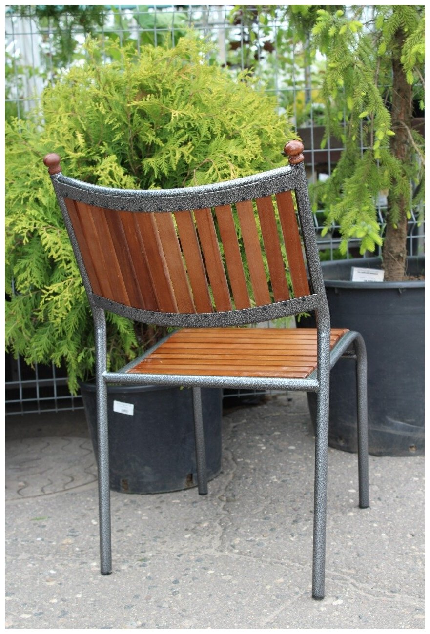 Садовый стул / дачные стулья / стулья для улицы / стул металлический / стул деревянный / садовая мебель - фотография № 2