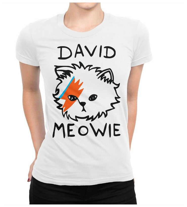 Футболка Dream Shirts David Bowie Meowie ЖенскаяБелая 