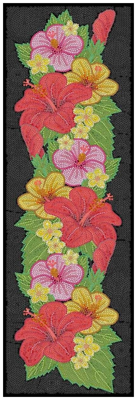 Алмазная мозаика "Букет с яркими лилиями" на подрамнике, 22x66см, цветы М-513