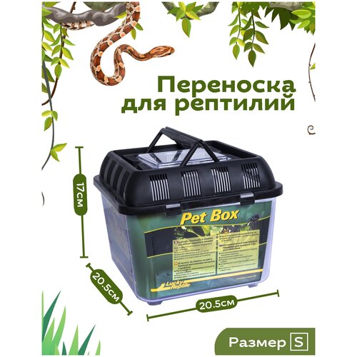 Переноска для рептилий LUCKY REPTILE Pet Box Small, 20.5x20.5x17см (Германия)