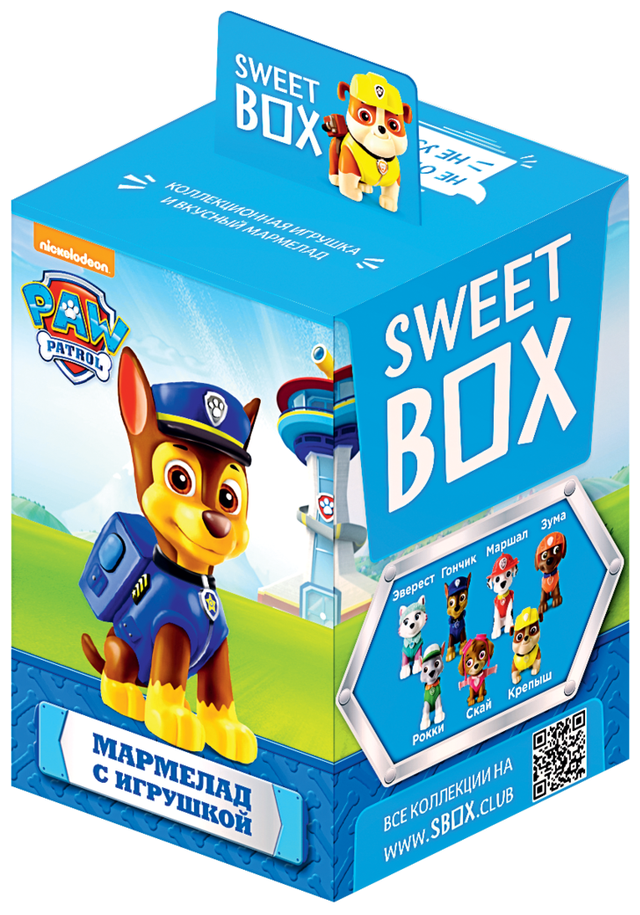 SWEET BOX щенячий патруль 3 Мармелад с игрушкой в коробочке. 10 штук. - фотография № 7