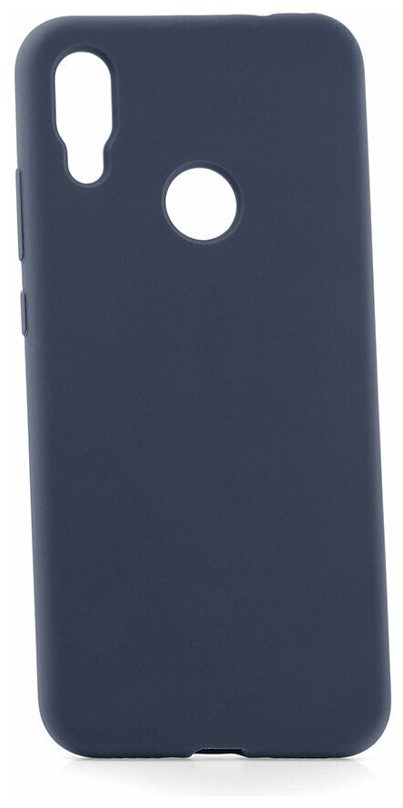 Чехол на Xiaomi Redmi Note 7 Kruche Silicone Plain Midnight blue, противоударный пластиковый кейс, защитный силиконовый бампер, софттач накладка