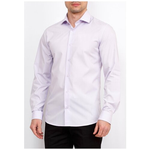 фото Рубашка мужская длинный рукав greg 720/139/lv/zv_gb, приталенный силуэт / slim fit, цвет сиреневый, рост 174-184, размер ворота 39