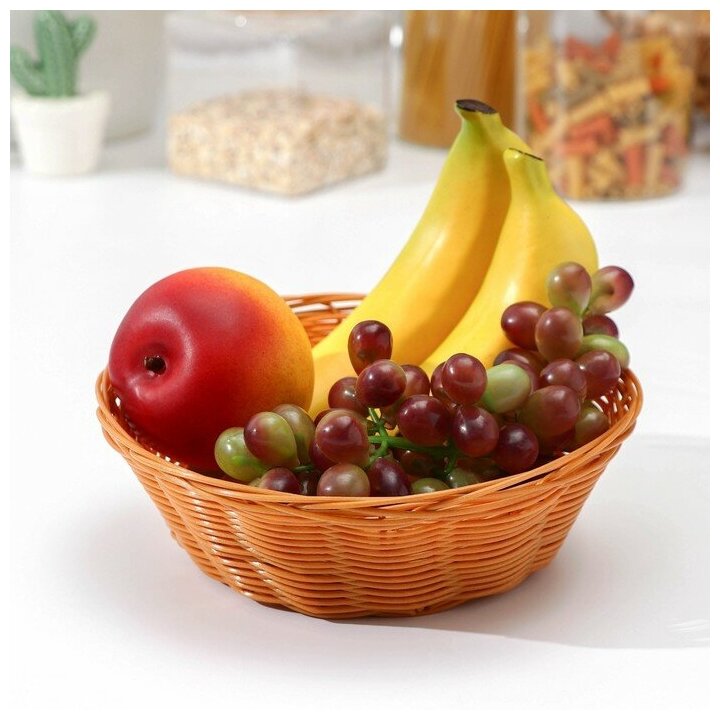 Корзинка для фруктов и хлеба Доляна «Капучино» 20×7 см