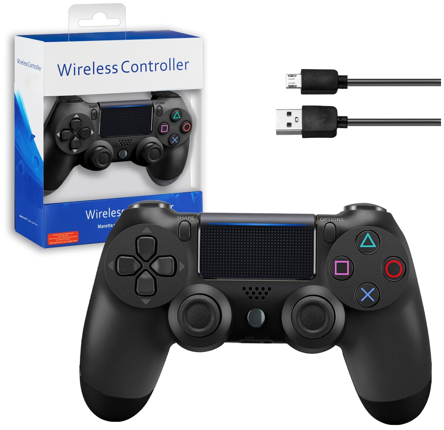 Игровой контроллер для гейминга беспроводной универсальный для игровых консолей подключаемый к PC, Android и TV ( Черный )