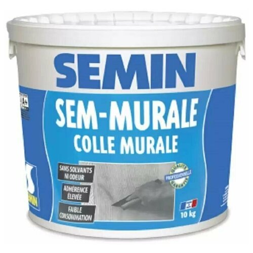SEMIN SEM-MURALE Готовый клей для обоев, обойный клей текстильный, под стеклообои и для гибких декоративных покрытий, Франция, 10 кг
