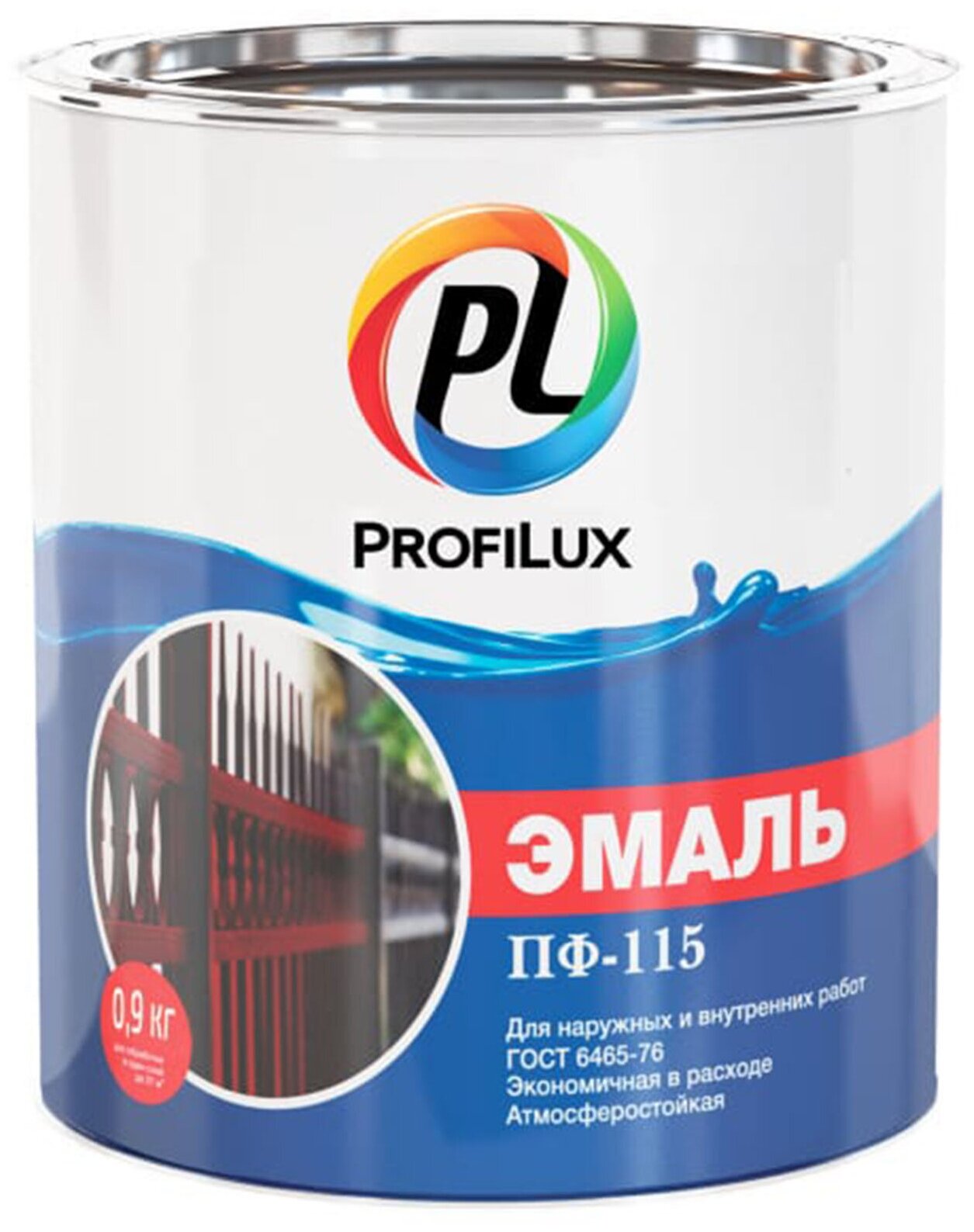 фото Profilux Эмаль ПФ-115 серая глянцевая -7040 0,9кг