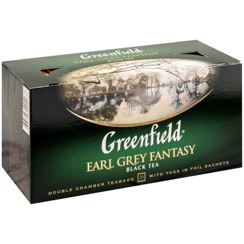 Greenfield Чай в пакетиках Earl Grey Fantasy Бергамот, черный, 25 пакетиков, 2 шт