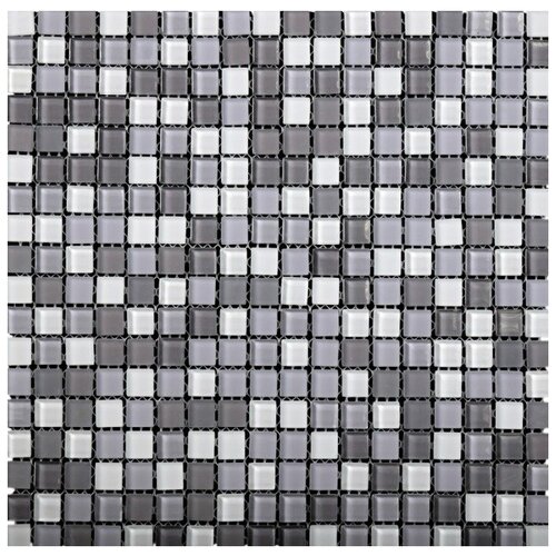 Плитка мозаика GG стекло светло-серый микс 30X30 см. чип -15х15 мм. /плитка настенная/плитка для стены