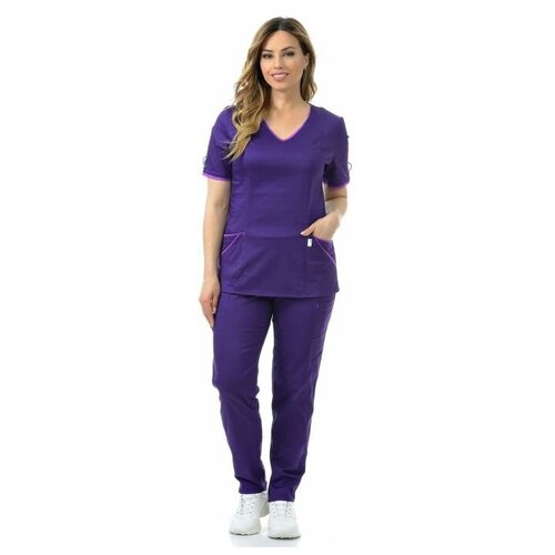 фото Костюм медицинский женский "сантана" 117.3.47 (54/фиолетовый с отд. сирень/стрейч мед) medicalwear