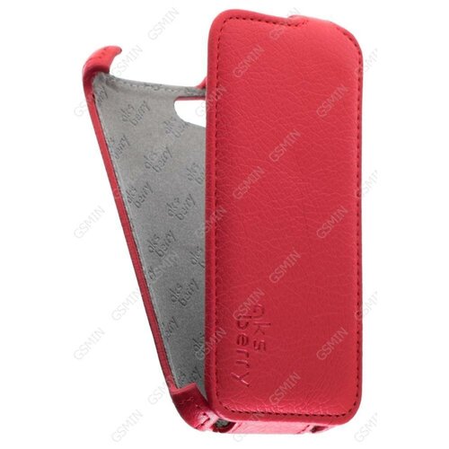 Кожаный чехол для Fly FS405 Stratus 4 Aksberry Protective Flip Case (Красный)