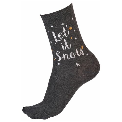 Носки Pretty Polly, размер S-M-L, серый christmas coral fleece mid tube sock soft thickening socks floor socks cute christmas elk slipper cartoon comfort short socks