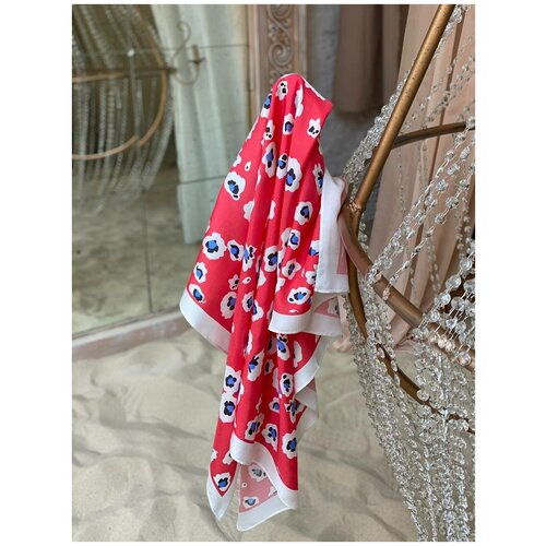 фото Платок шёлковый "коралловый", натуральный шёлк uvv_silk