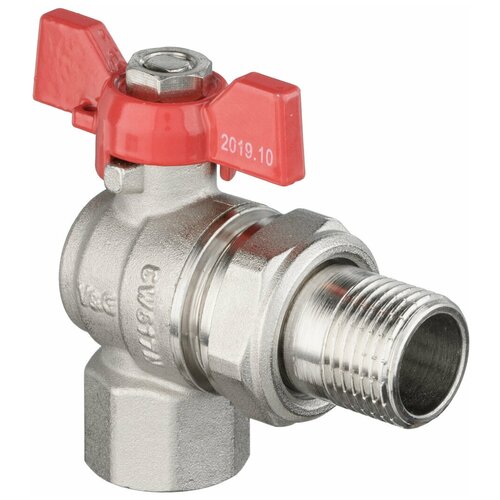 фото Кран шаровой угловой с полусгоном 1/2" вн.-нар. рукоятка бабочка valogin v&g valogin