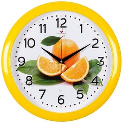 Часы настенные Рубин круг, D 29 см, корпус желтый, "Апельсин"