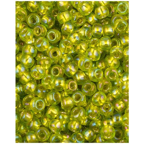 Японский бисер Toho, размер 11/0, цвет: Внутреннее серебрение зеленый лайм (2024), 10 грамм