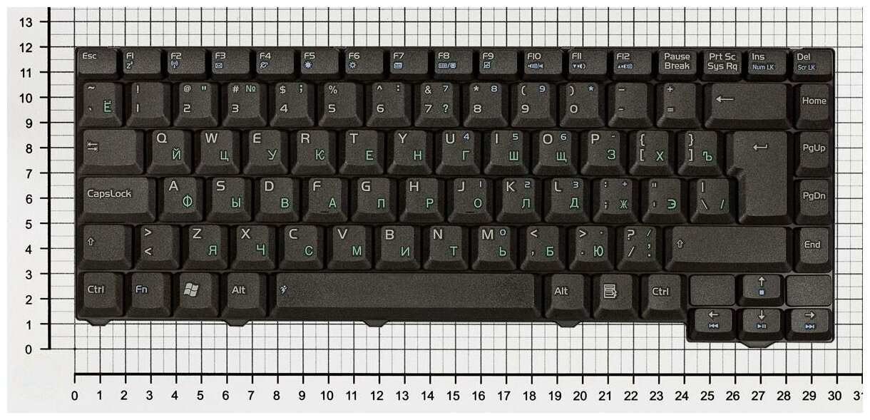 Клавиатура для ноутбука Asus X53Q 28pin Русская Черная
