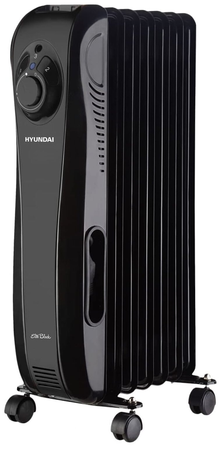 Масляный радиатор Hyundai H-HO-21-07-UI3345, 1.5 кВт, 18 м², черный