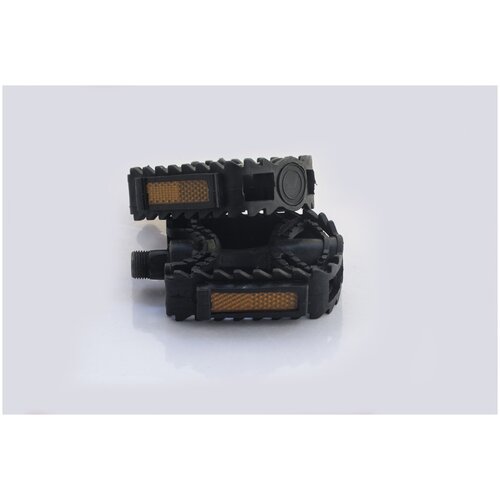 фото Педали велосипедные мтв (с катафотами, пластик, черные, декор овал) ykx нет бренда