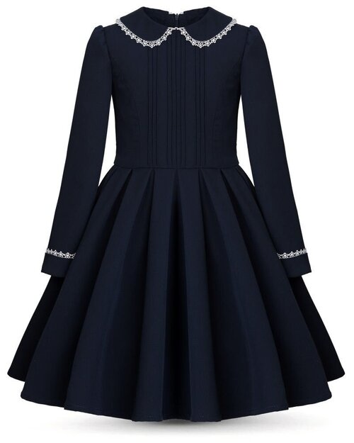 Школьное платье Alisia Fiori, размер 128-134, белый, синий
