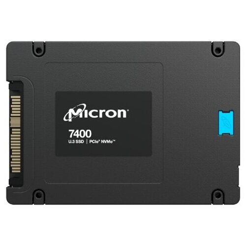 Micron 7400 MAX, 1600GB, SSD, U.3, NVMe, PCIe 4.0 x4, 3D TLC, R/W 6500/2200MB/s, IOPs 430 000/224 000, 8700TBW, DWPD 3 (5 лет)