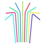 Трубочки питьевые для напитков и коктейлей, с гофрой, разноцветные, 100 шт. - изображение