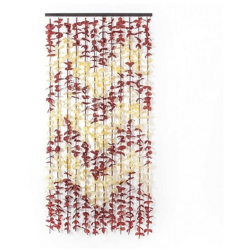 Занавеска декоративная «Листики», 90×180 см, 12 нитей, зигзаг, цвет кофейный