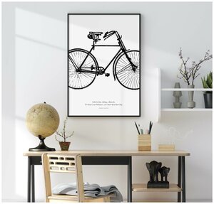 Постер без рамки "Велосипед" 50 на 70 в тубусе / Картина для интерьера / Плакат / Постер на стену / Интерьерные картины / Для кухни