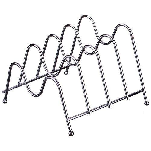 Подставка для тарелок на 4 ШТ. 20*19 СМ. высота=14 СМ. цвет - серебро.