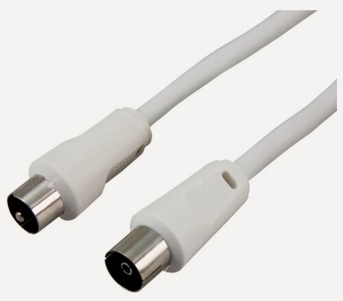 Изображение товара Кабель антенный Rexant ТВ гнездо - ТВ штекер, белый, длина 15 м