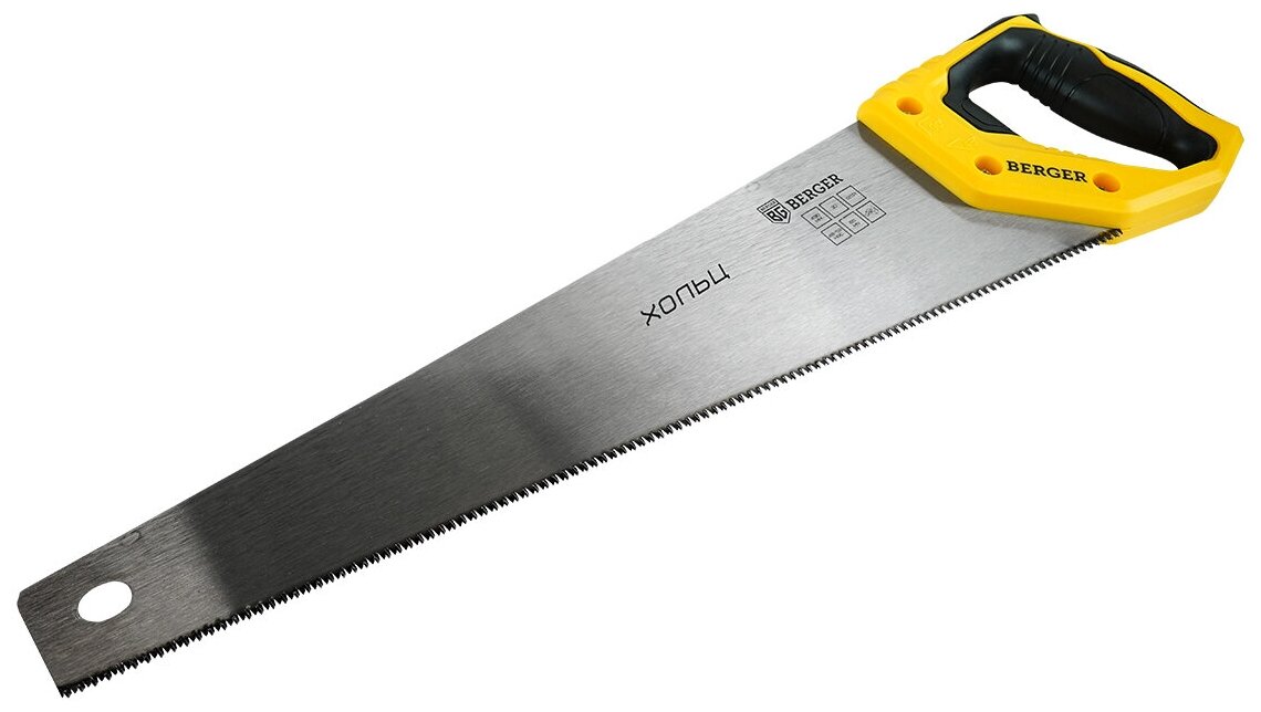 Ножовка по дереву «хольц» 450мм, 3D заточка, 12TPI, BERGER BG1844