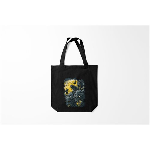 фото Сумка-шоппер / 40х40 см / звери / волки лунные burnettie