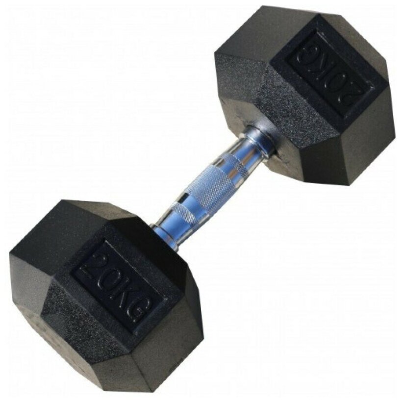 Гантель гексагональная обрезиненная PROFI-FIT 20 кг