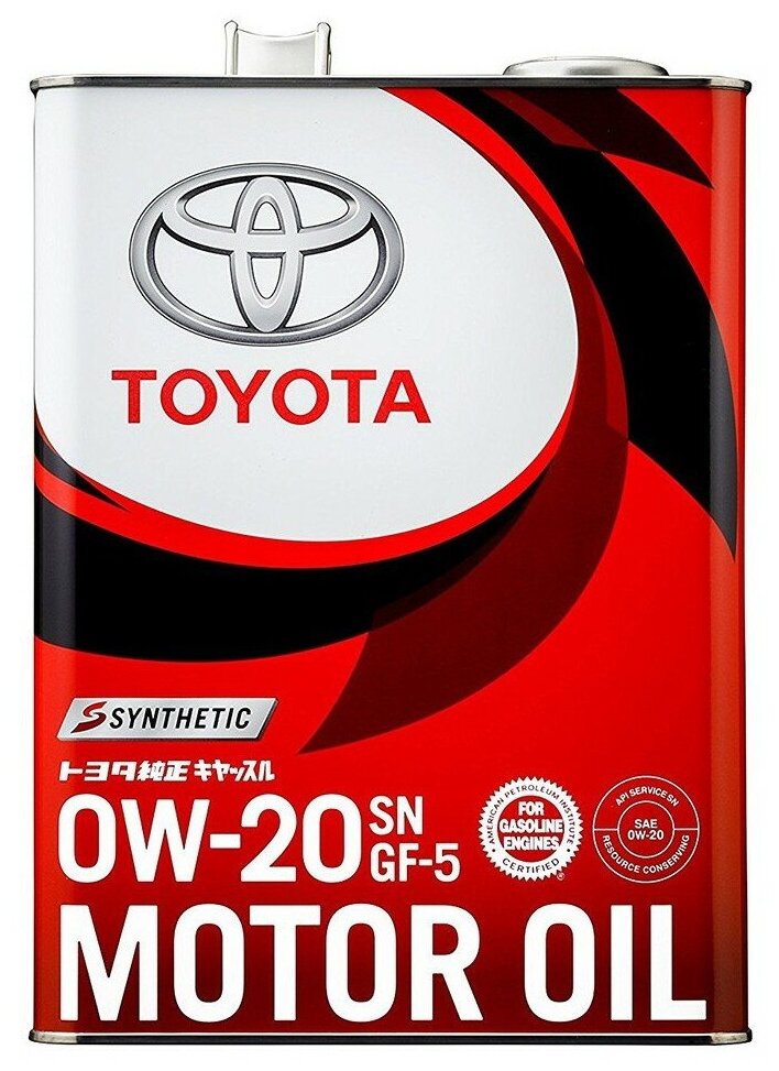 Синтетическое моторное масло TOYOTA Synthetic GF-5 SN 0W-20