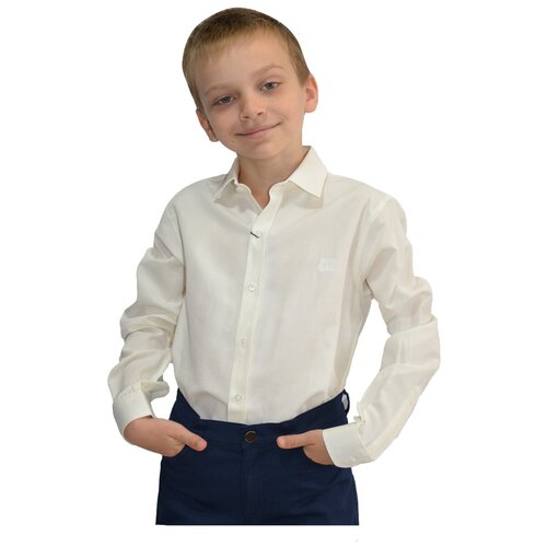 Школьная рубашка TUGI, размер 170, бежевый