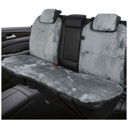 BARASHKOV/ Комплект автомобильные чехлы на задние сиденья из эко-меха. Накидка на сиденье автомобиля. Белый