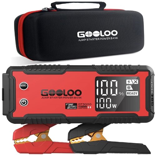 Автономное пусковое устройство бустер Gooloo 22800mAh 3000A Портативное пуско-зарядное устройство для автомобиля Jump starter Powerbank Buster 1397000₽