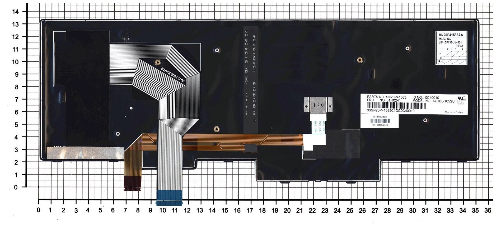 Клавиатура для ноутбука Lenovo ThinkPad P51S черная с подсветкой