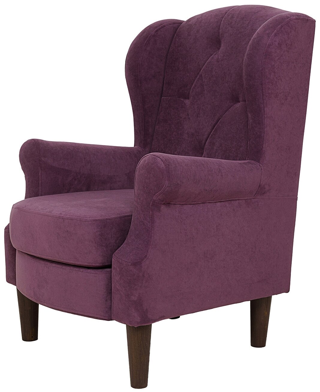 Кресло Люкс фиолетовый с утяжками на спинке