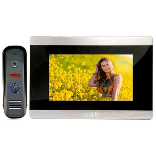 Проводной видеодомофон HDcom S-710T (7-дюймовый сенсорный монитор с записью видео по движению) - домофоны для квартиры в подарочной упаковке