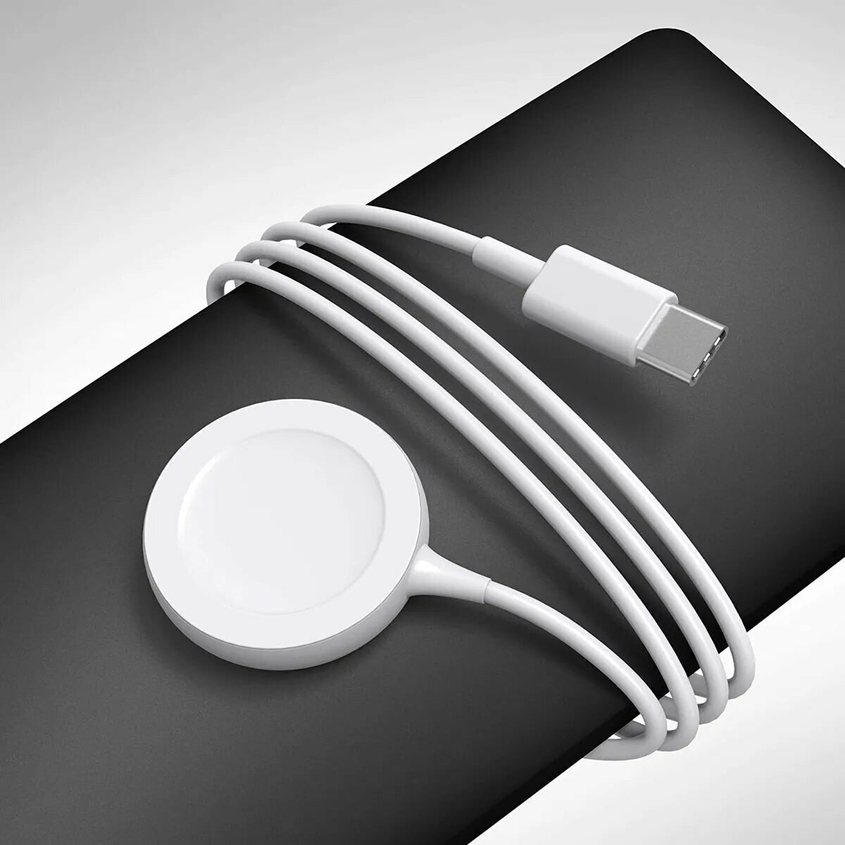 Беспроводное зарядное USB-C (Type-C) устройство для Apple Watch Series 1 2 3 4 5 6 SE (Magnetic Charging). Беспроводная зарядка для умных часов Эпл Вотч Тайп Си