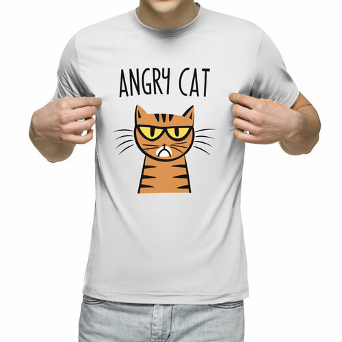 Футболка Us Basic, размер 2XL, белый мужская футболка киберпанк кот cyberpunk cat l желтый