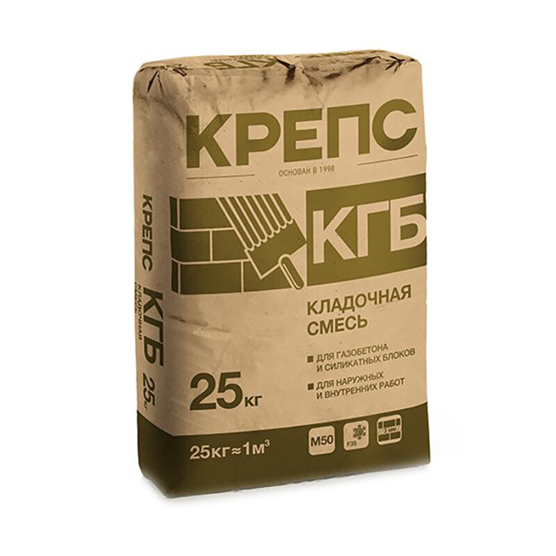 Крепс Кладочная смесь КГБ для газобетона (25кг)